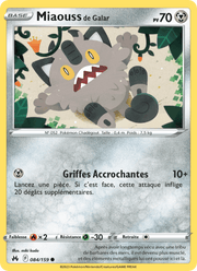 Miaouss de Galar 084/160 Pokémon Zénith Suprême (CRZ)
