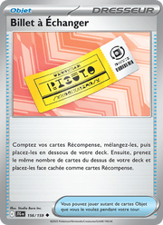 Billet à Échanger 156/190 Pokémon Aventures Ensemble (EV09)