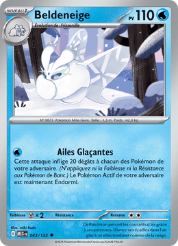 Beldeneige 043/188 Pokémon Méga-Évolution (ME01)