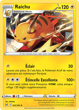 Raichu 053/217 Pokémon Origine Perdue (LOR)