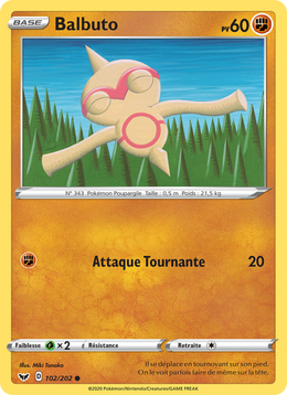 Balbuto 102/216 Pokémon Épée et Bouclier