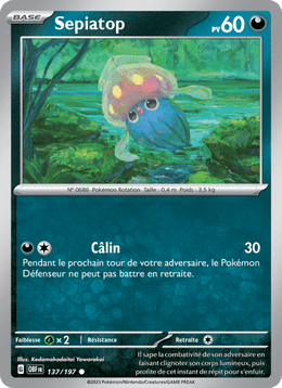Sepiatop 137/230 Pokémon Flammes Obsidiennes (EV03)