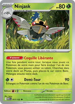 Ninjask 017/188 Pokémon Méga-Évolution (ME01)