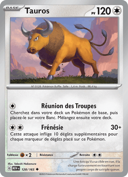 Tauros 128/207 Pokémon 151 (MEW)