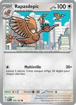 Rapasdepic 103/188 Pokémon Méga-Évolution (ME01)