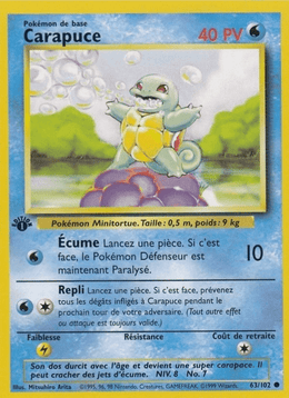 Carapuce 63/102 Pokémon Set de Base (BS)
