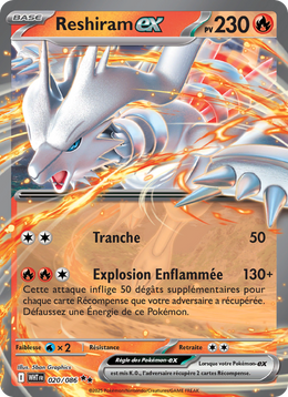Reshiram-ex 020/86 — Pokémon Flamme Blanche (WHT)