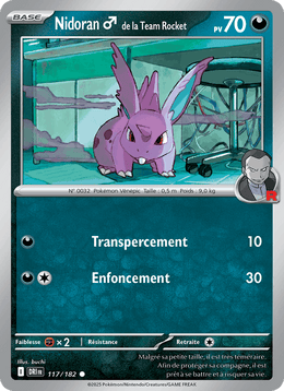 Nidoran♂ de la Team Rocket 117/244 Pokémon Rivalités Destinées (EV10)