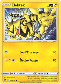 Élektek 58/209 Pokémon Clash des Rebelles