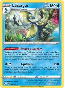 Lézargus 58/216 Pokémon Épée et Bouclier