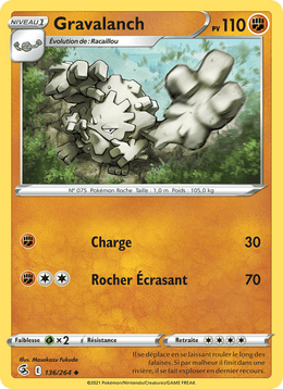 Gravalanch 136/284 Pokémon Poing de Fusion (FST)