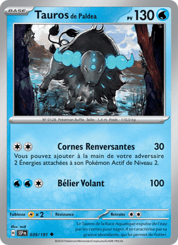 Tauros de Paldea 039/252 Pokémon Étincelles Déferlantes (EV08)