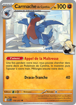 Carmache de Cynthia 110/295 Pokémon Héros Transcendants (ME2.5)