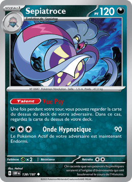 Sepiatroce 138/230 Pokémon Flammes Obsidiennes (EV03)