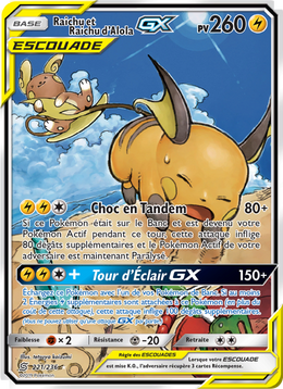 Raichu et Raichu d’Alola GX 221/258 — Pokémon Harmonie des Esprits (UNM)
