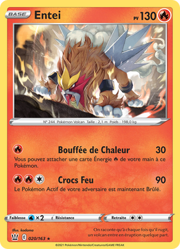 Entei 20/183 — Pokémon Styles de combat (BST)