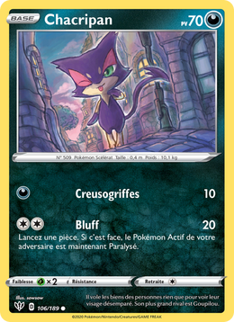 Chacripan 106/201 Pokémon Ténèbres Embrasées