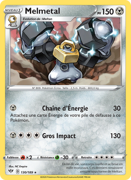 Melmetal 130/201 Pokémon Ténèbres Embrasées