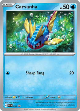 Carvanha 093/PROMO — Pokémon Promo Écarlate et Violet (SVP)