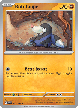 Rototaupe 111/230 Pokémon Flammes Obsidiennes (EV03)