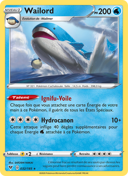 Wailord 32/203 Pokémon Voltage Éclatant