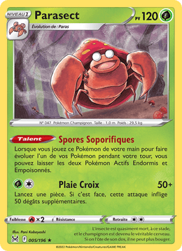 Parasect 005/217 Pokémon Origine Perdue (LOR)