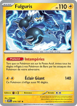 Fulguris 070/230 Pokémon Flammes Obsidiennes (EV03)