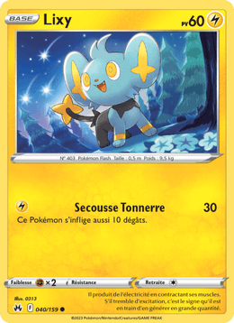 Lixy 040/160 Pokémon Zénith Suprême (CRZ)