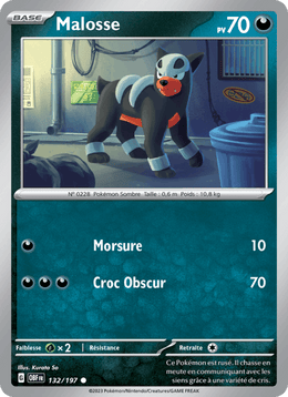 Malosse 132/230 Pokémon Flammes Obsidiennes (EV03)
