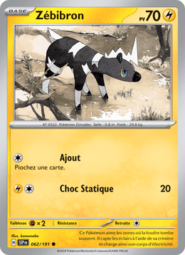 Zébibron 062/252 Pokémon Étincelles Déferlantes (EV08)