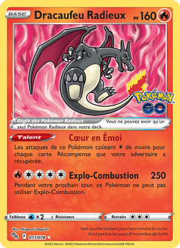 Dracaufeu Radieux 011/88 Pokémon Pokémon GO