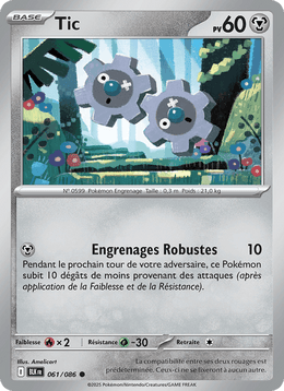 Tic 061/172 Pokémon Foudre Noire (BLK)