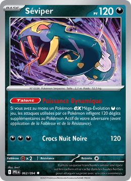 Séviper 062/130 Pokémon Flammes Fantasmagoriques (ME02)