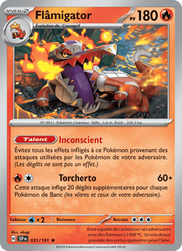 Flâmigator 031/252 Pokémon Étincelles Déferlantes (EV08)