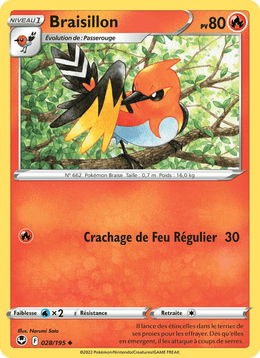 Braisillon 028/215 Pokémon Tempête Argentée (SIT)