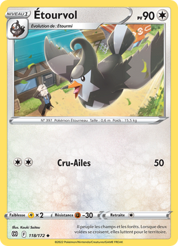 Étourvol 118/216 Pokémon Stars Étincelantes