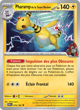 Pharamp de la Team Rocket 074/244 Pokémon Rivalités Destinées (EV10)