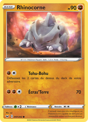 Rhinocorne 97/216 Pokémon Épée et Bouclier