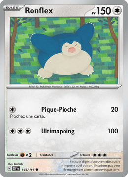 Ronflex 144/252 Pokémon Étincelles Déferlantes (EV08)