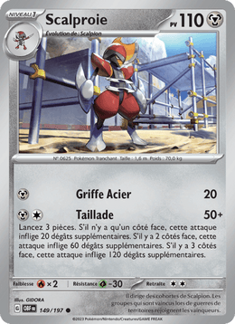 Scalproie 149/230 Pokémon Flammes Obsidiennes (EV03)