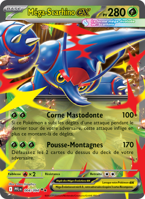 Méga-Scarhino-ex - Mega Heracross ex - Flammes Fantasmagoriques 004