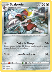 Scalproie 134/216 Pokémon Épée et Bouclier