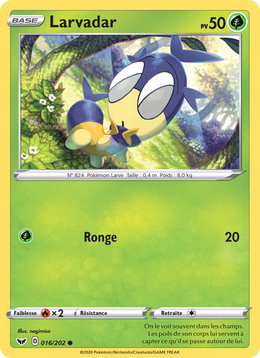 Larvadar 16/216 Pokémon Épée et Bouclier