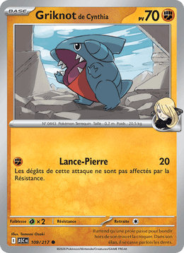 Griknot de Cynthia 109/295 Pokémon Héros Transcendants (ME2.5)