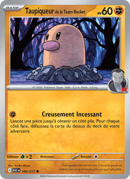 Taupiqueur de la Team Rocket 100/295 Pokémon Héros Transcendants (ME2.5)