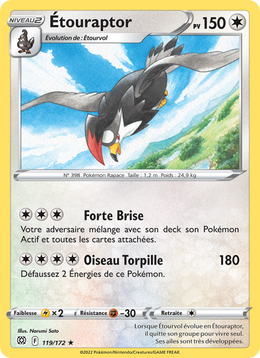 Étouraptor 119/216 Pokémon Stars Étincelantes