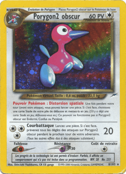 Porygon2 obscur 8/113 Pokémon Neo Destiny (N4)