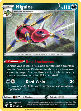 Migalos 103/201 Pokémon Ténèbres Embrasées