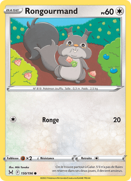 Rongourmand 150/217 Pokémon Origine Perdue (LOR)