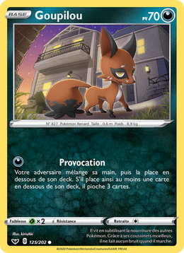 Goupilou 125/216 Pokémon Épée et Bouclier